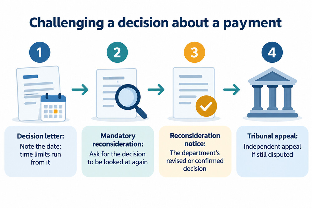 The steps from a decision letter to a tribunal appeal