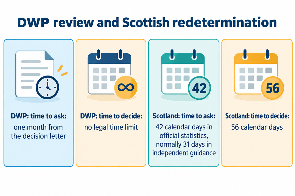 A comparison of the DWP mandatory reconsideration and the Social Security Scotland redetermination