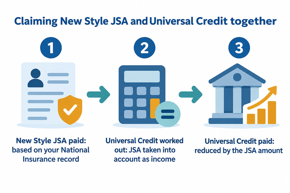 A diagram showing New Style JSA being deducted from a Universal Credit award