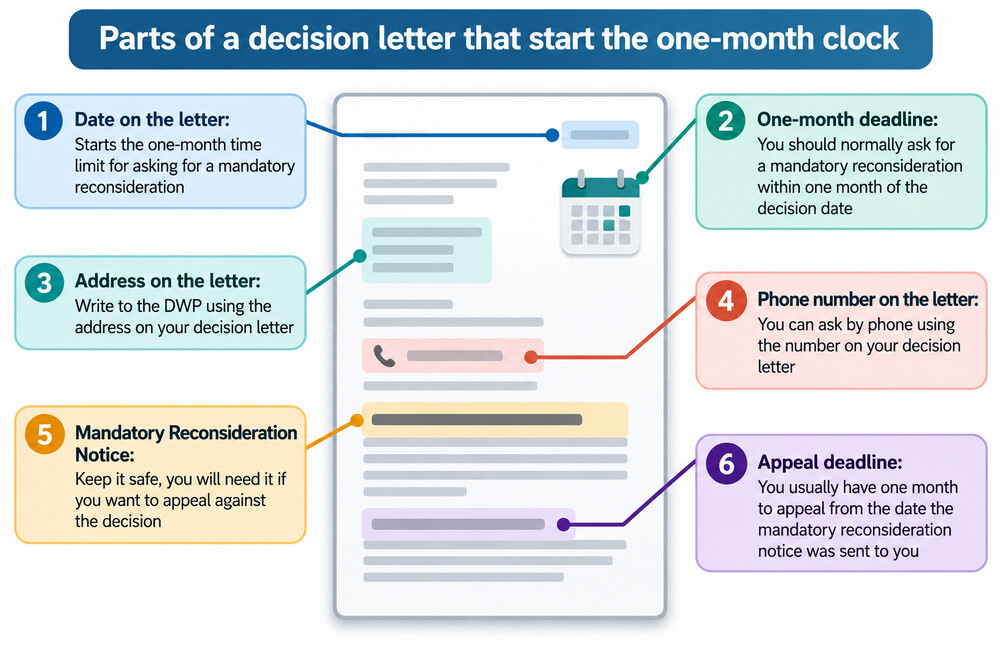 A decision letter with the date and the one-month deadline highlighted
