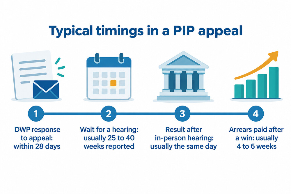 How long each stage of a PIP appeal can take