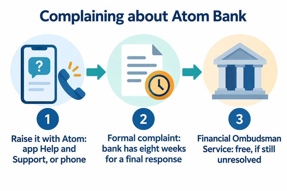 How a complaint about Atom Bank moves from the app to the Financial Ombudsman Service