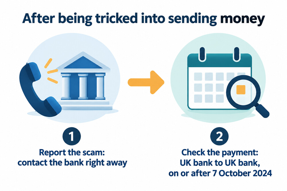 A diagram of the steps after a push payment scam
