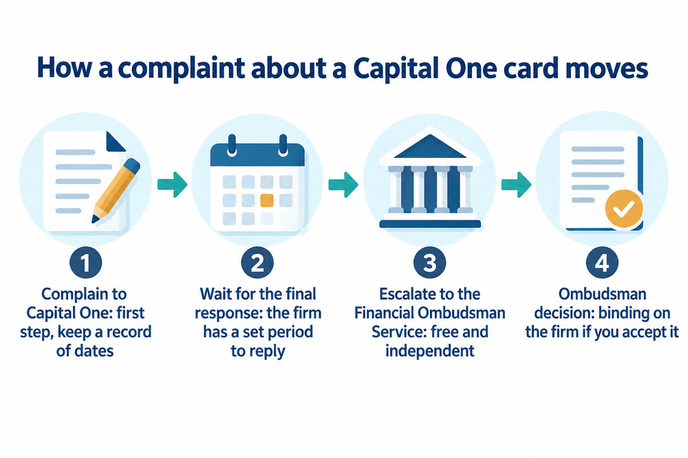 The complaints route: Capital One first, then the Financial Ombudsman Service