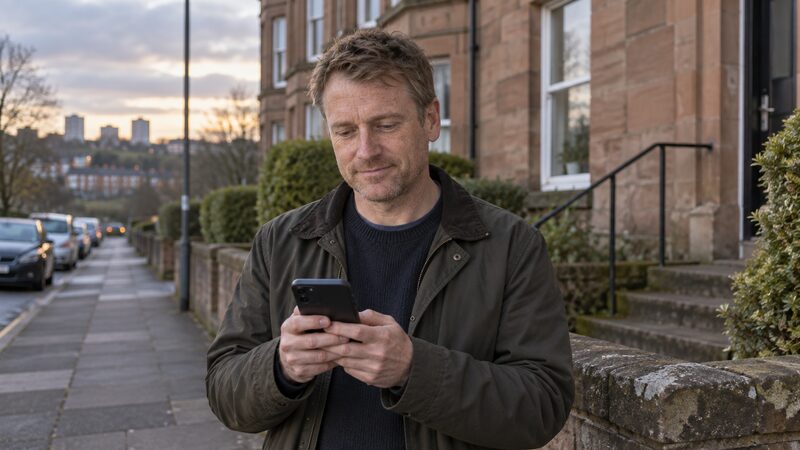 A person checking their account statement on a phone