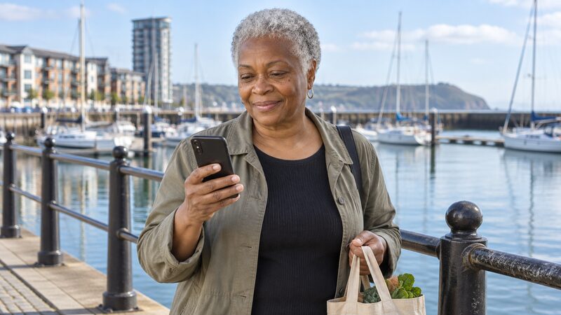 A member checking their credit union savings balance in a mobile banking app