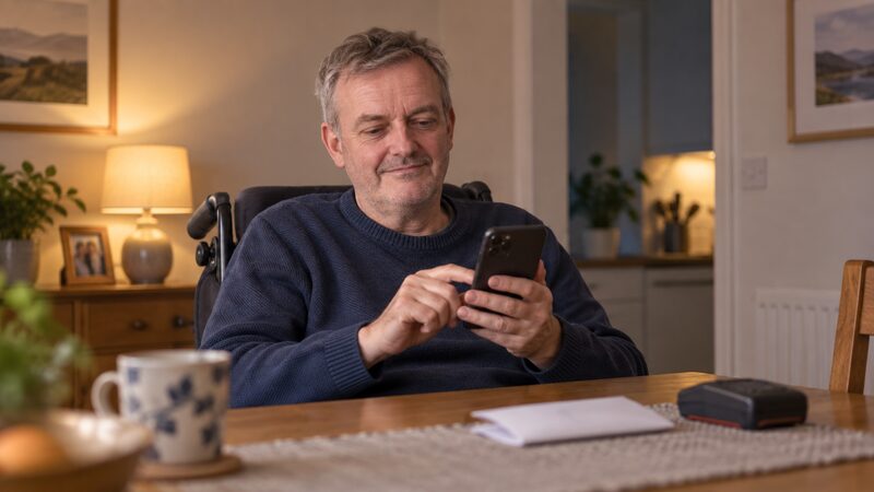 A member completing a credit union loan application on a phone, with an Open Banking connection step shown