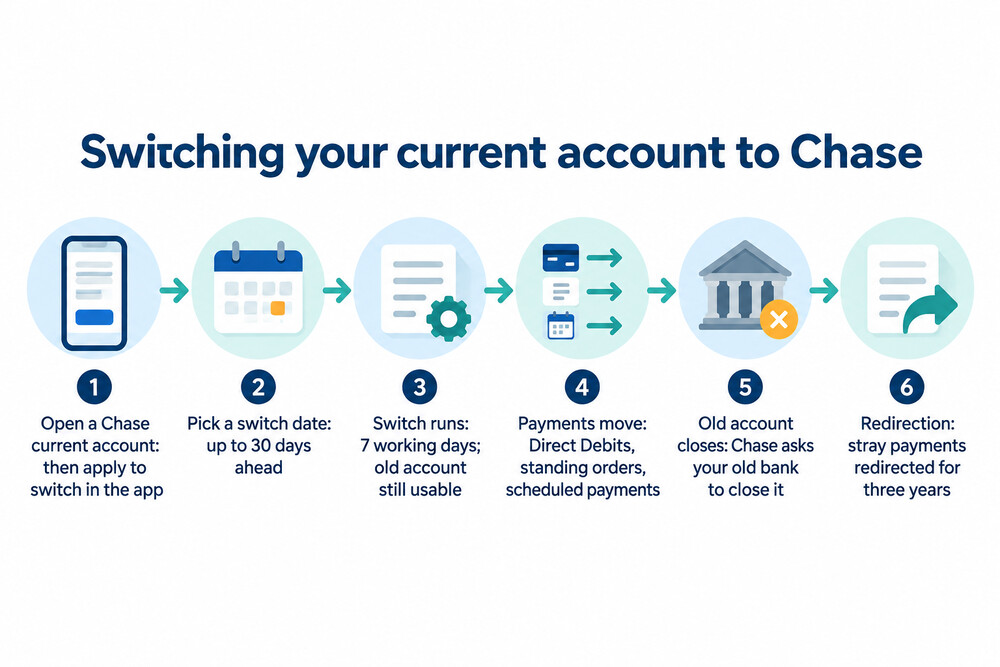 How a switch to Chase works, from choosing a date to the old account closing
