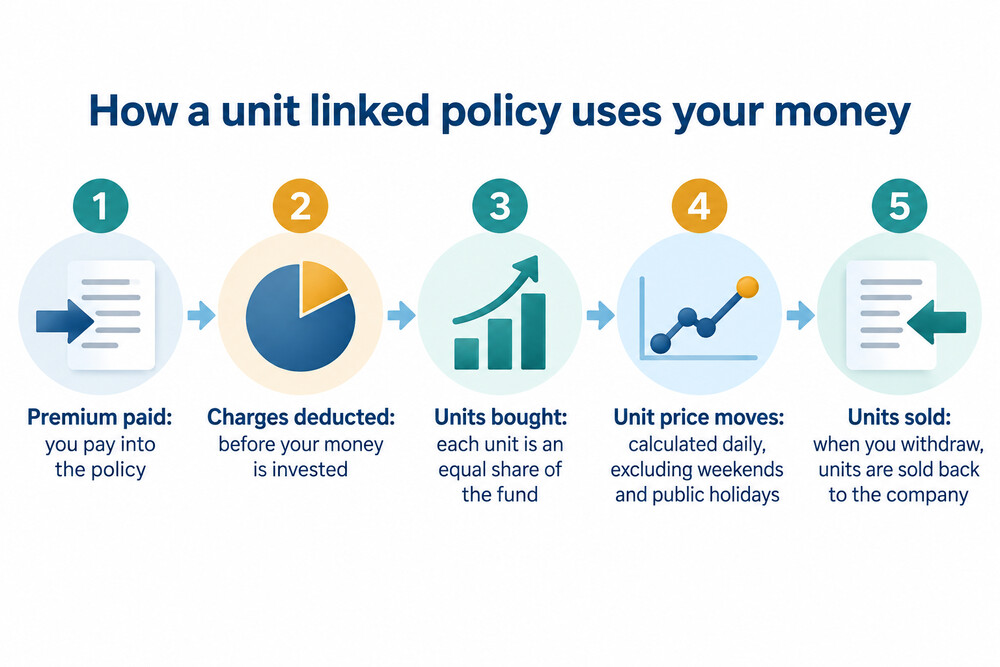 How money moves into and out of a unit linked fund