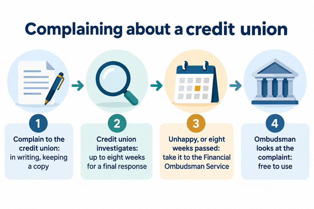How a complaint about a credit union moves from the credit union to the ombudsman