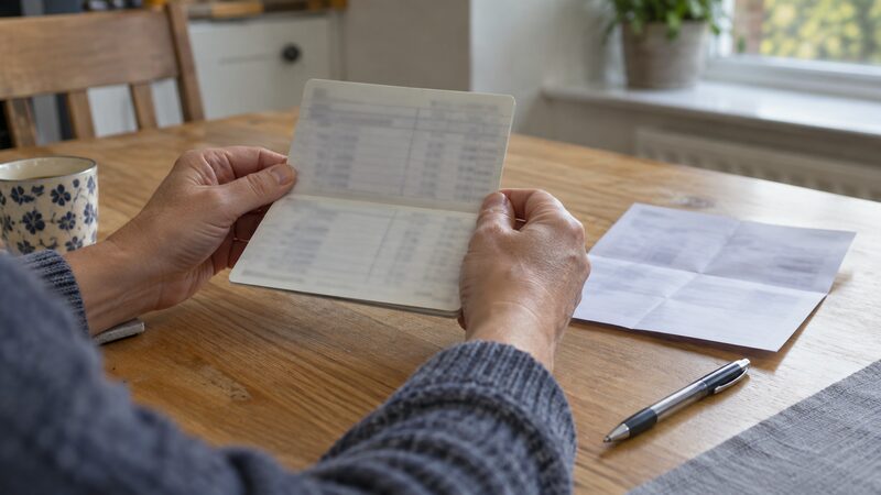 A credit union passbook and a savings account statement side by side