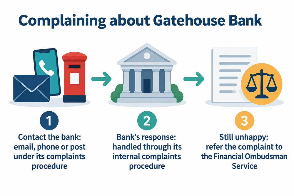 How a complaint to Gatehouse Bank can move to the Financial Ombudsman Service