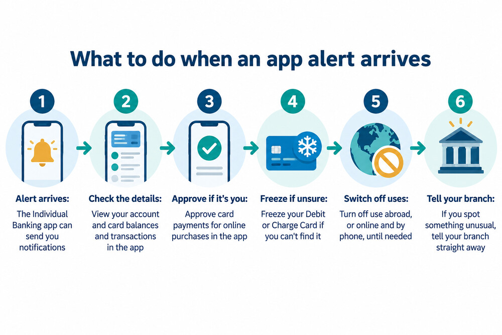 A push notification from the Handelsbanken app alerting a customer to a card payment