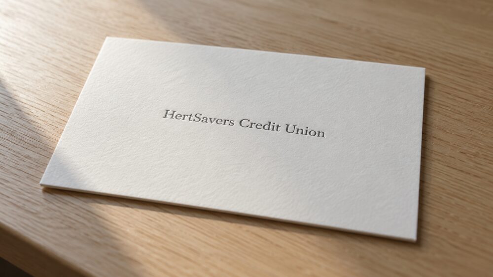 HertSavers Credit Union name card