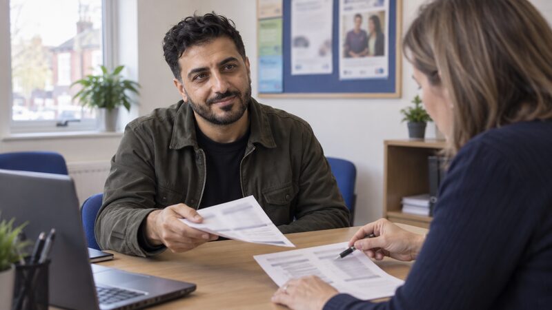 A credit union loan application being assessed on affordability, with savings and repayments shown side by side