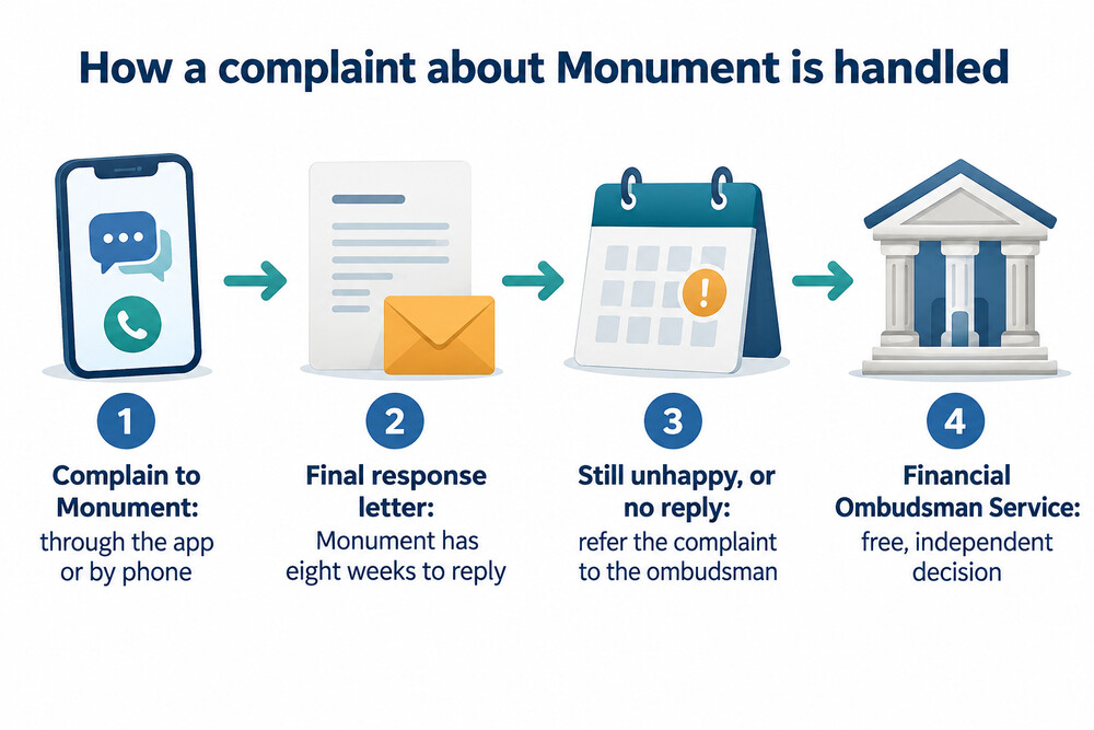 A complaint moving from Monument to the Financial Ombudsman Service