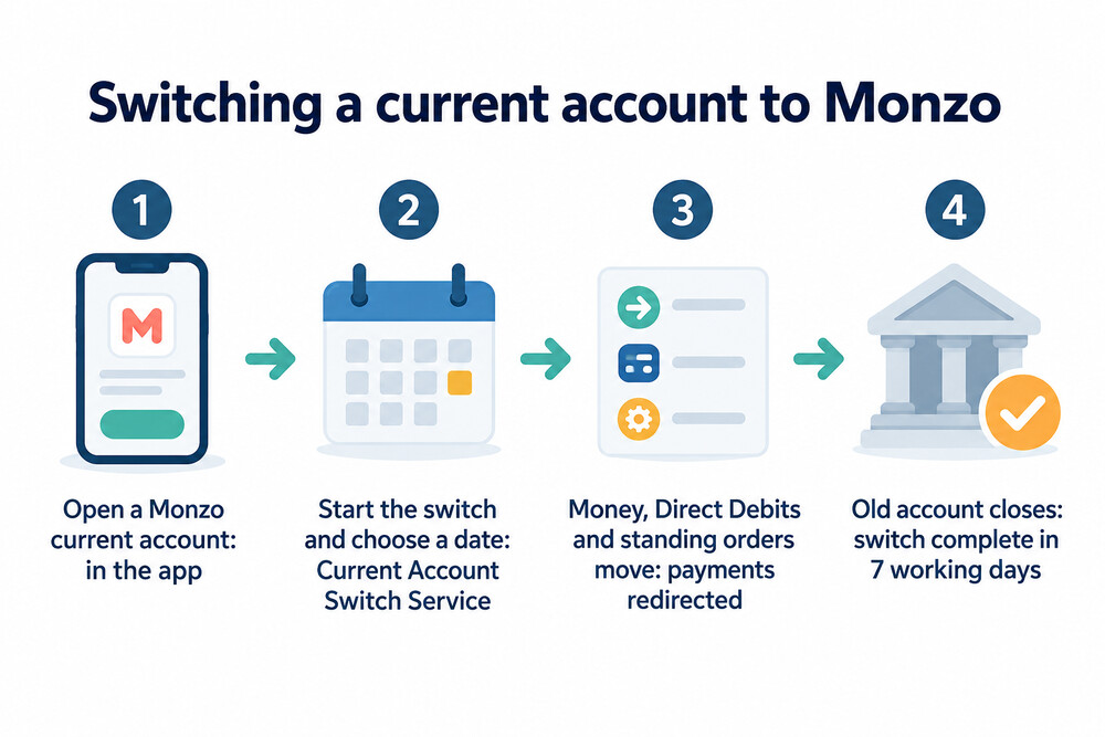 How a switch to Monzo works through the Current Account Switch Service