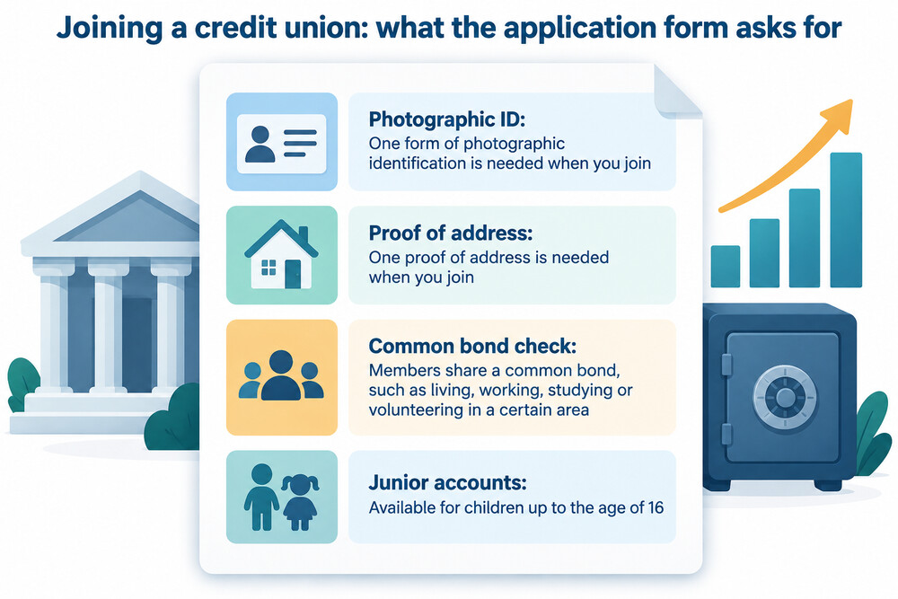 A membership application form and the two lists of accepted identification documents