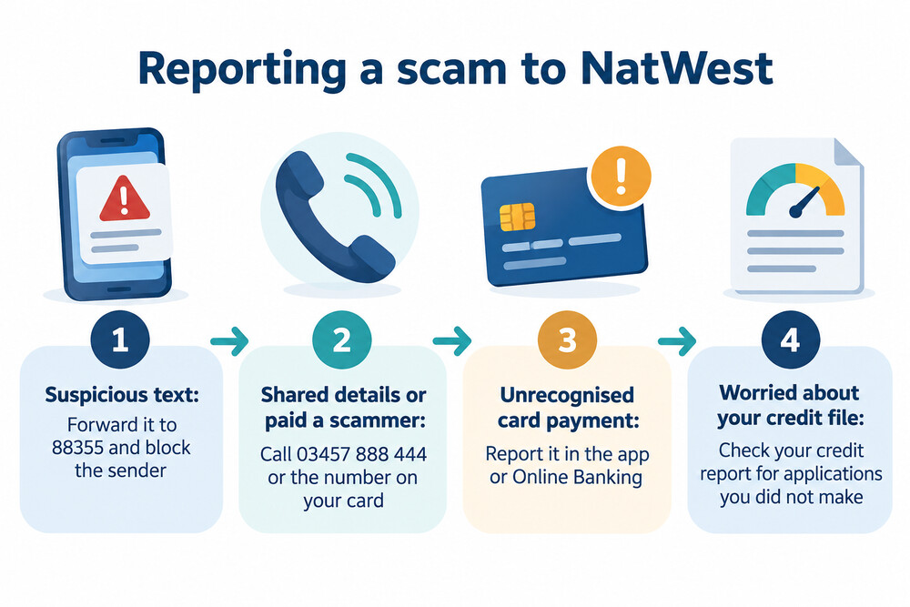 How to report a suspected scam to NatWest, step by step