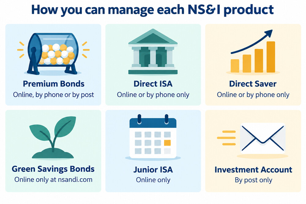 A customer checking their NS&amp;I savings and Premium Bonds on the NS&amp;I website