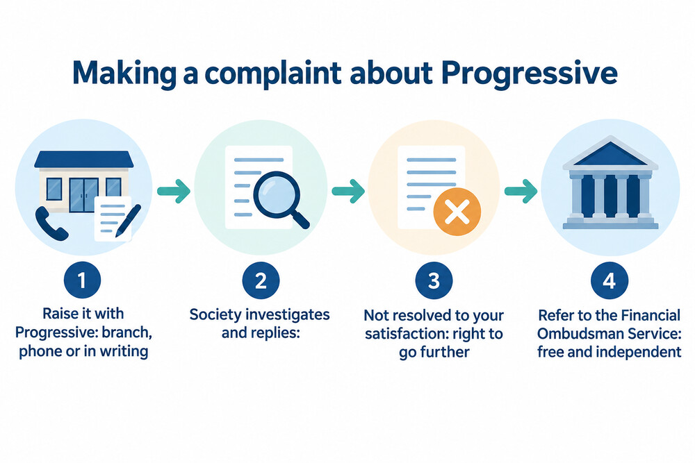 Steps to complain to Progressive and then to the ombudsman