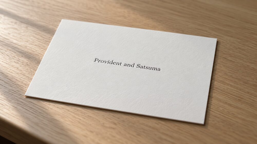 Provident and Satsuma name card