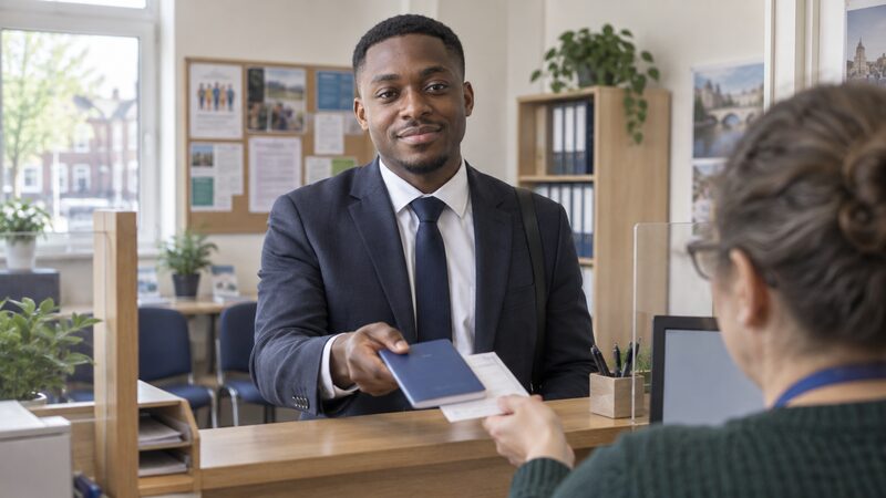 A member paying into a credit union savings account at a counter