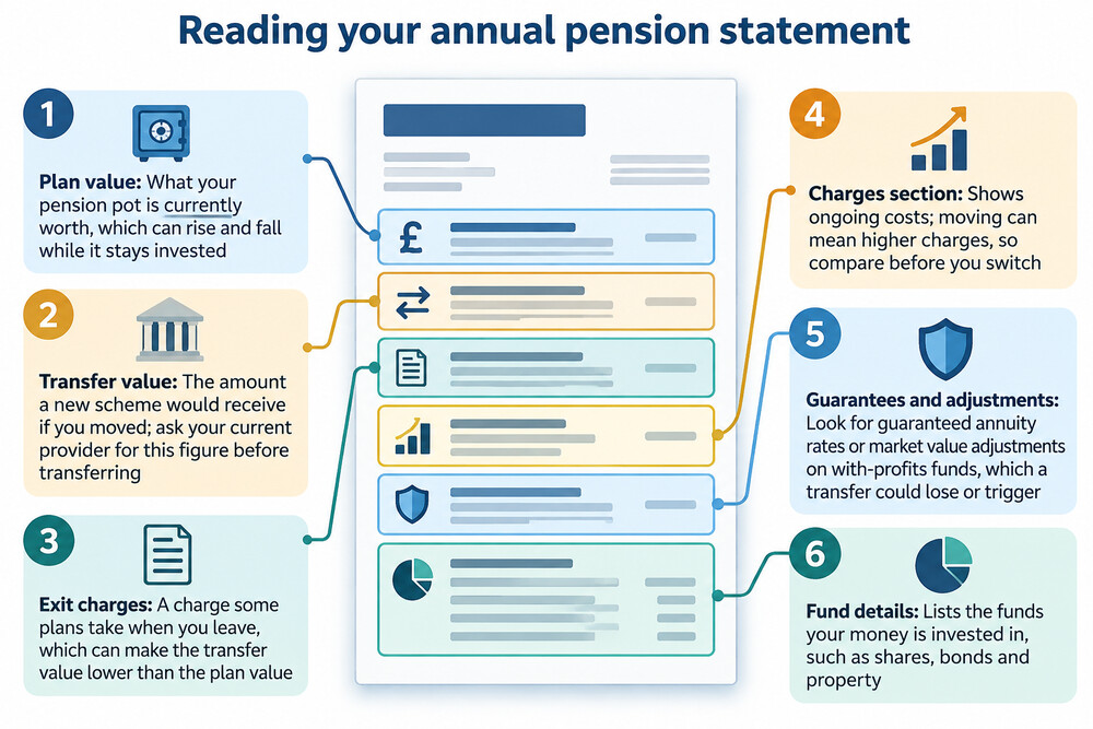 An annual pension statement showing the charges deducted from the policy over the year
