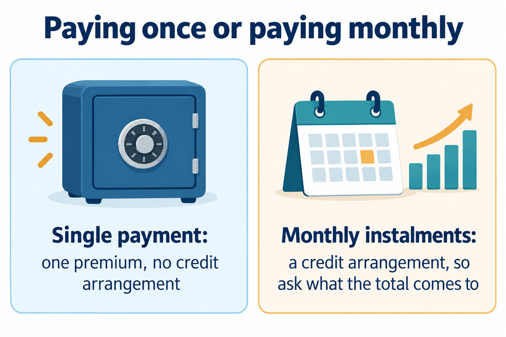 How a monthly instalment payment compares with a single annual payment