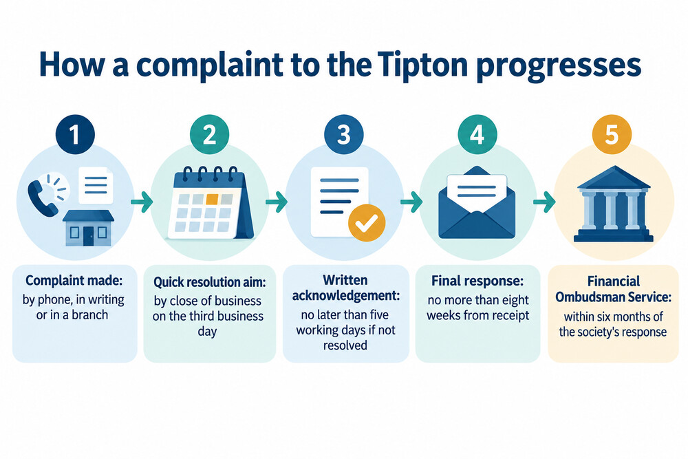 How a complaint to the Tipton moves from first contact to a final response and the ombudsman