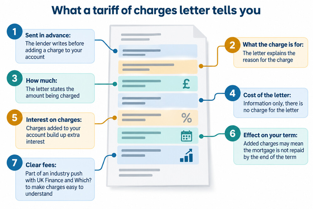 A letter from a lender setting out changes to charges and interest rates