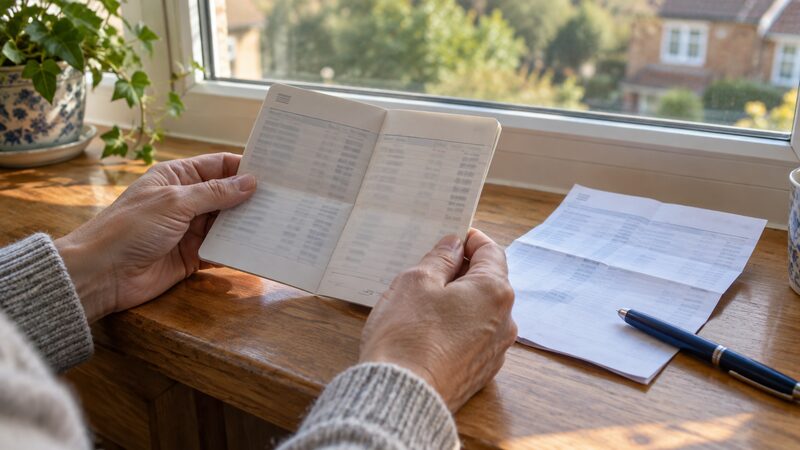 A credit union share account passbook and a savings statement