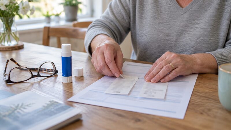 A hospital cash plan claim form with receipts attached