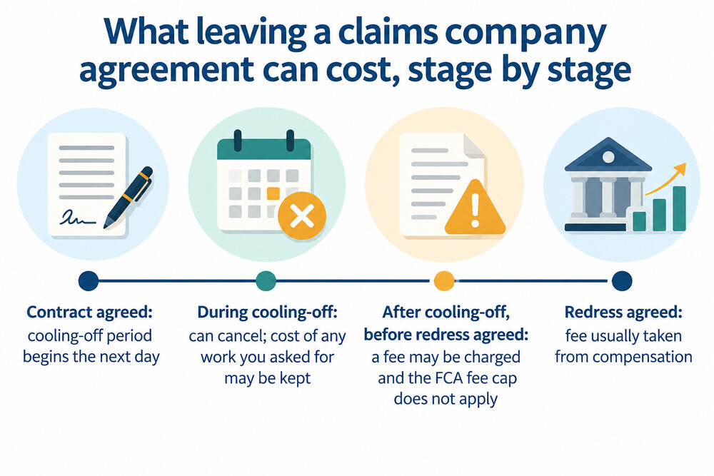 Timeline of a claims company agreement from signing to payout