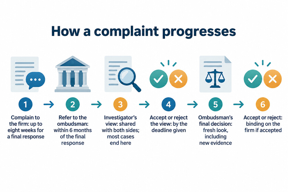 How a complaint moves from the firm to a final ombudsman decision
