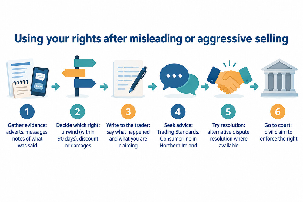 The steps from gathering evidence to a court claim after misleading selling