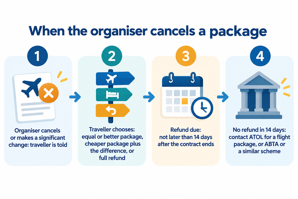 How a refund works when a package organiser cancels
