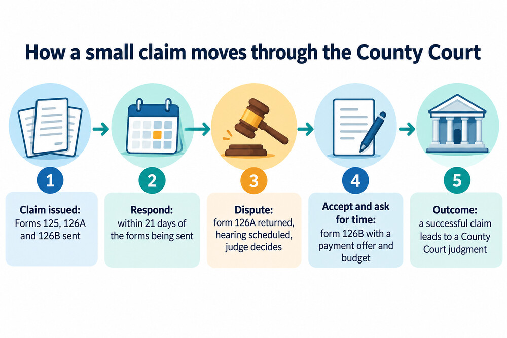 How a small claim moves through the County Court in Northern Ireland
