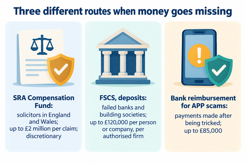 How three compensation routes compare when money is lost