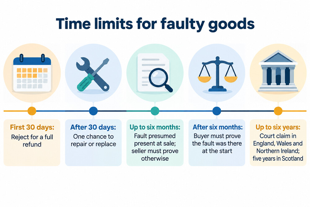 How the time limits for faulty goods run from the day of purchase