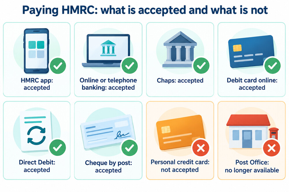 The payment routes HMRC accepts and the ones it has closed