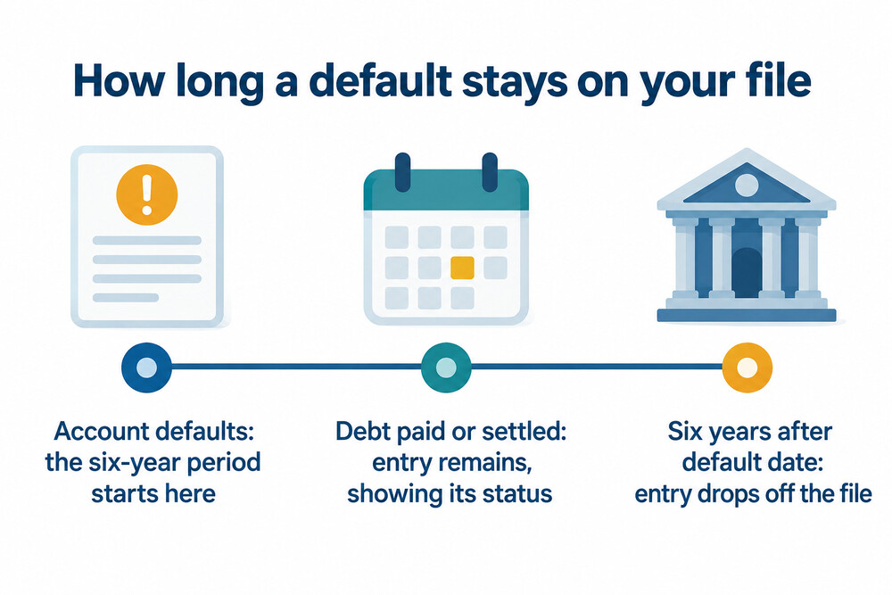 Timeline of a default staying on a credit file