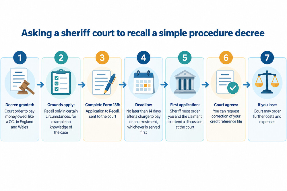 Form 13B Application to Recall, the form used in simple procedure cases