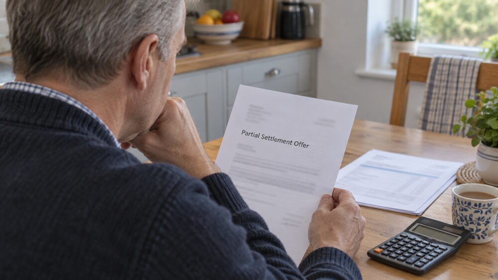 Default vs partial settlement: effect on your file