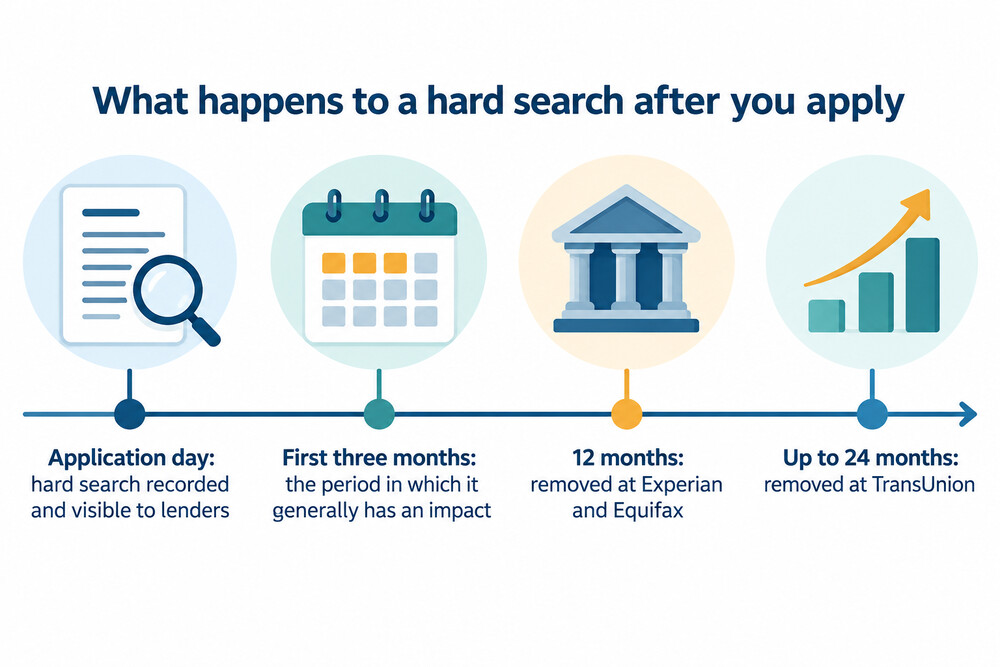 Timeline of a hard search from application to removal