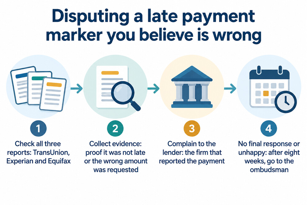 The route for disputing an incorrect late payment marker