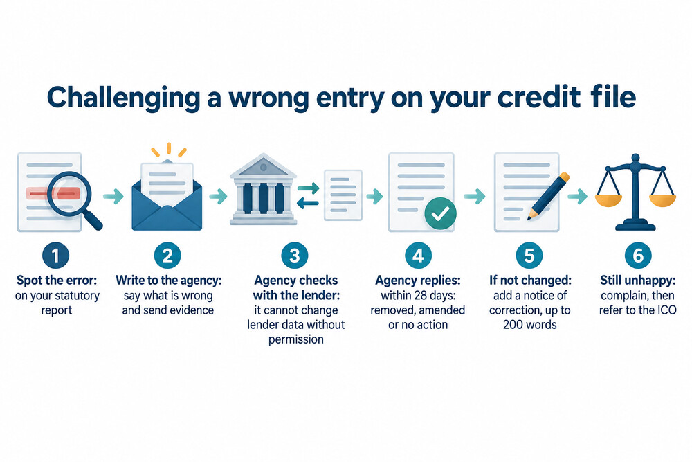 How a disputed credit file entry is handled, from your letter to the agency's reply