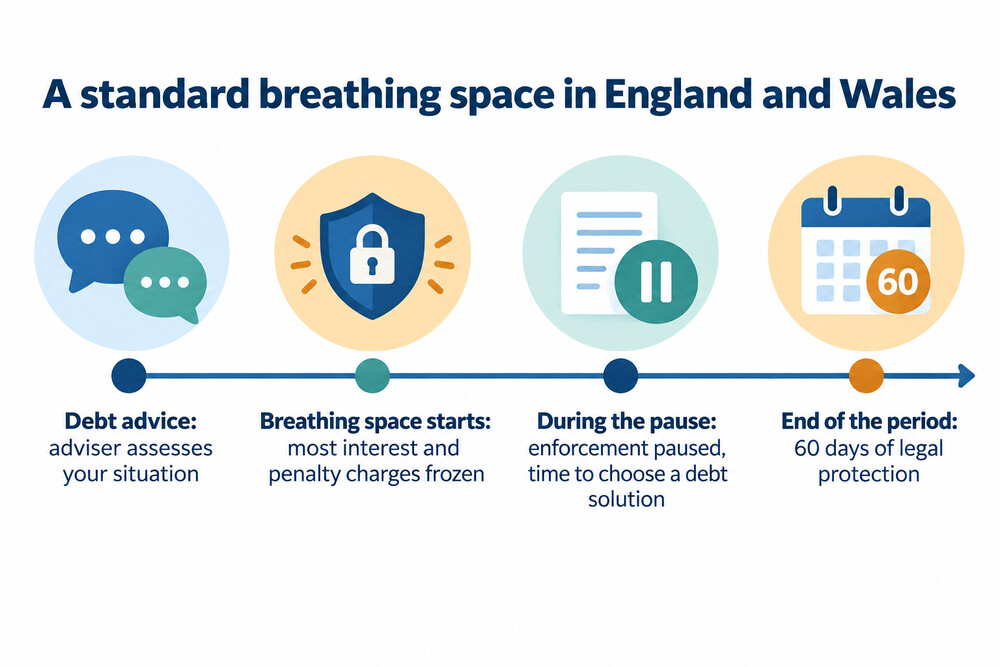 Timeline of a standard breathing space
