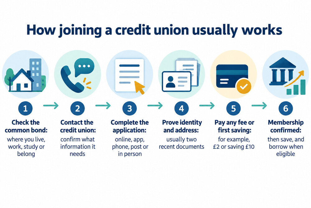 How joining a credit union usually works, step by step