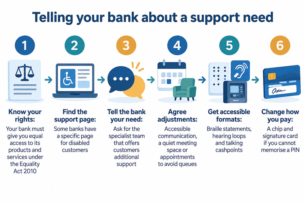 A customer explaining a support need to a bank employee, who is typing notes onto the account record